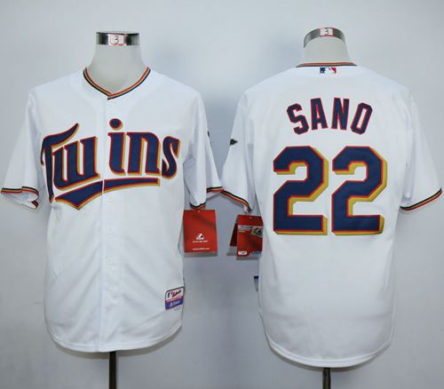Twins #22 Miguel Sano White Home Cool Base Stitched MLB Jersey - Click Image to Close
